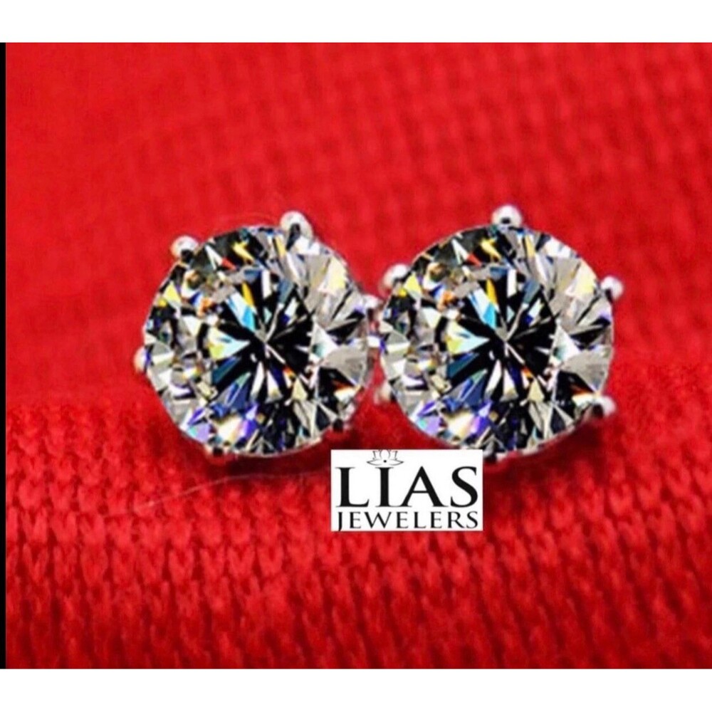 New 18k white gold studs earrings - Picture 2 of 3